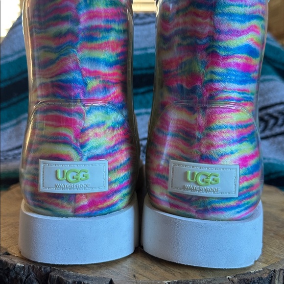 UGG *NWOB* Women's Classic Clear Mini Pixelate Waterproof Rain Ankle Boots - Picture 8 of 16